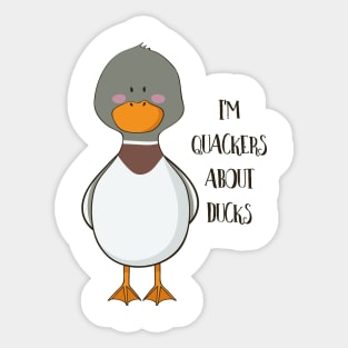 Quackers About Ducks, Funny Duck Love Sticker